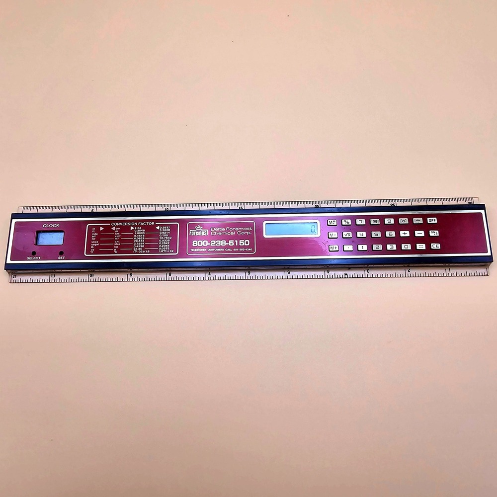 Vintage Delta Foremost Chemical Corp Calculator Ruler Clock Conversion Factor